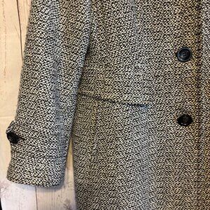 giacca | Jackets & Coats | Giacca Black White Pattern Wool Blend Pea Jacket Warm Size Xl | Poshmark